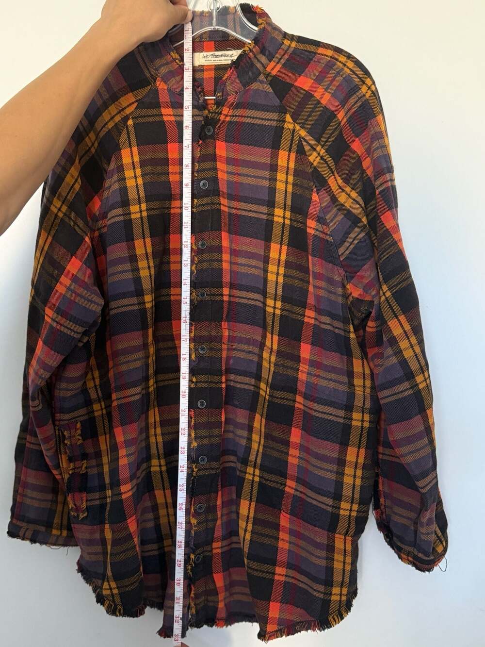 We The Free Summer Daydream Plaid Raw-Hem Button-Down Shirt Sz M - Picture 5 of 6